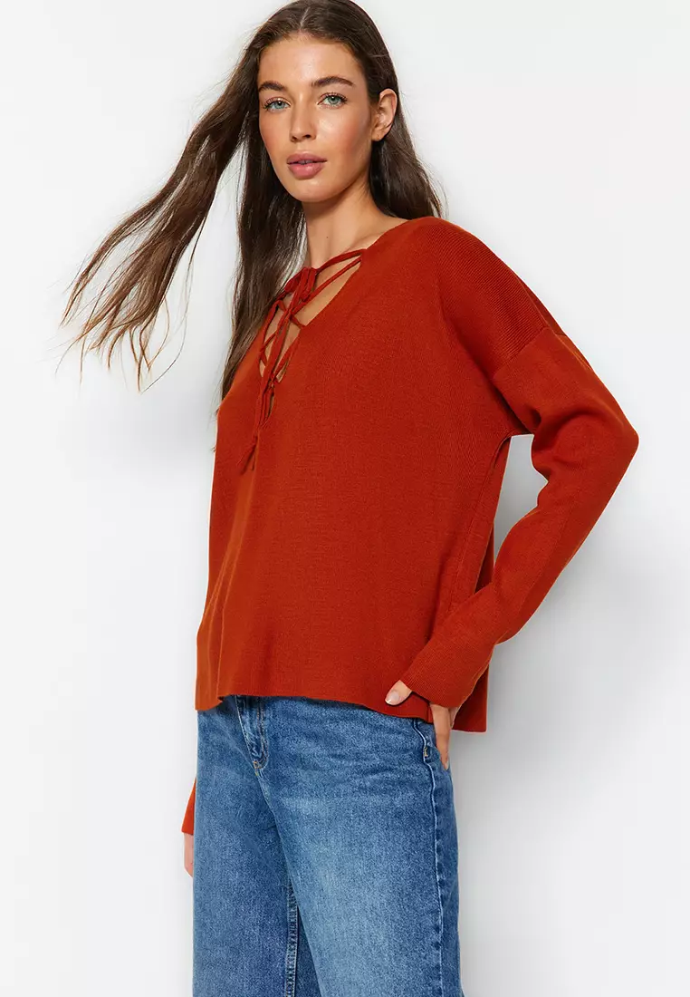 Lace Detailed Knitwear Sweater