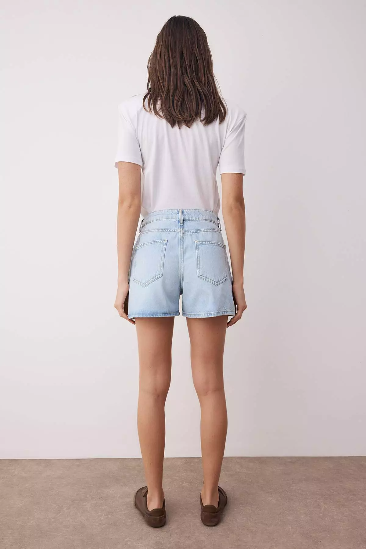 Ice Blue High Waist City Boy Denim Shorts Twoss23Sr00199