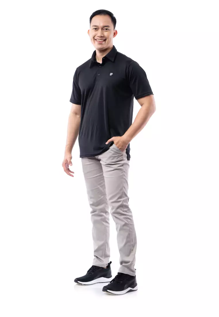Tiento Pakaian Olahraga Golf Pria Polo Dry Fit Men Black