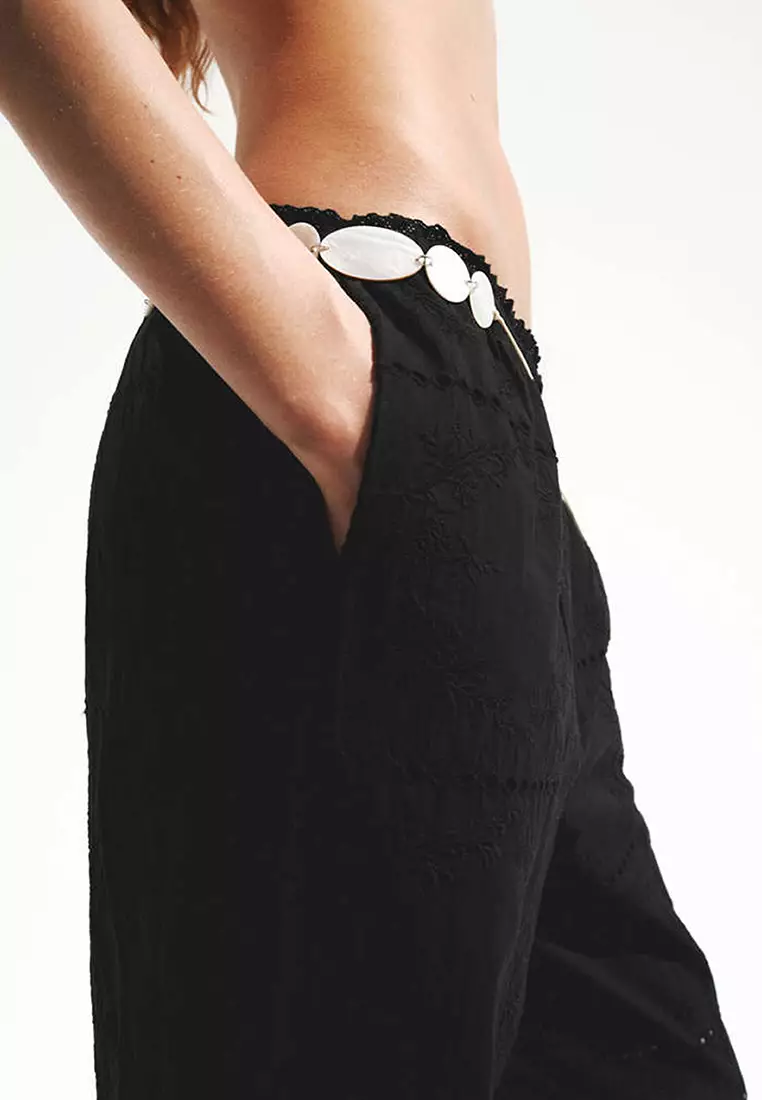 Broderie Anglaise Cotton Trousers