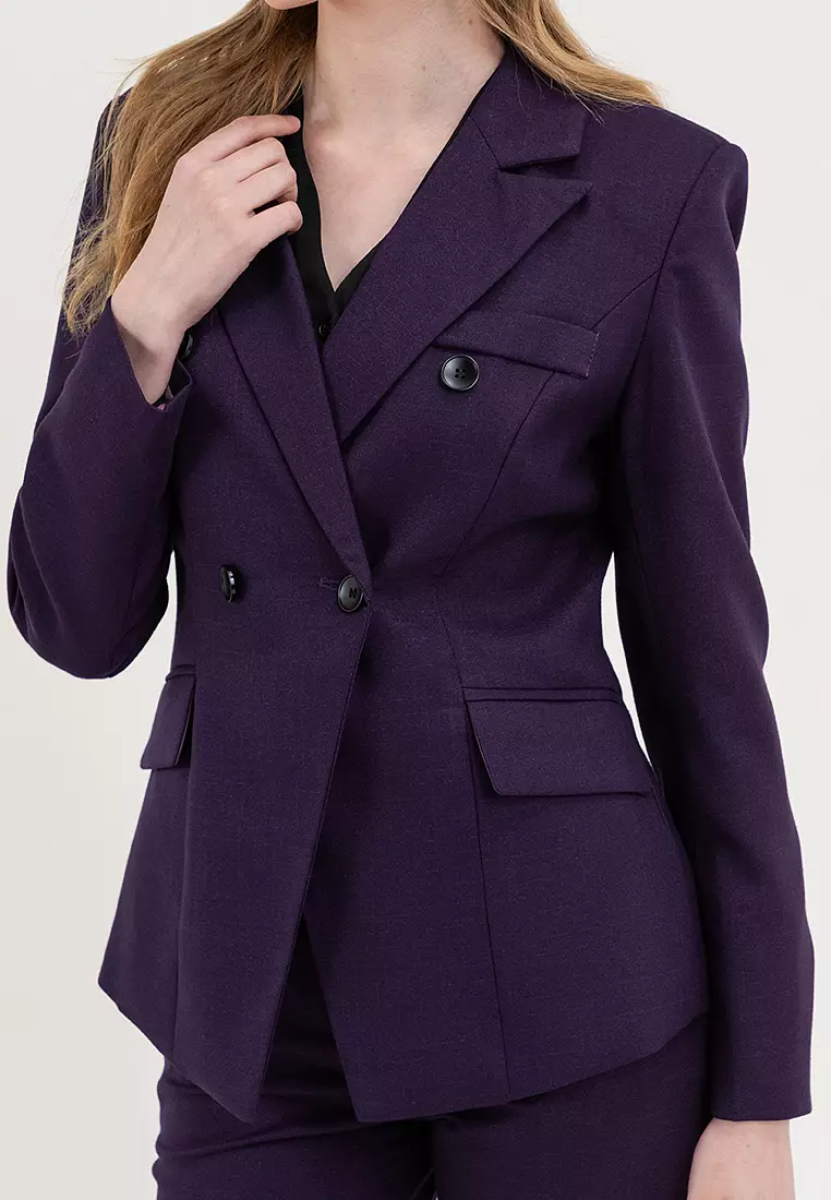 Textured Double Breasted Blazer