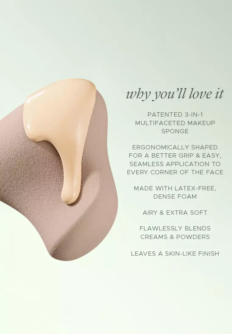 Complexion Pro Beauty Sponge in Sage Set of 4 [Ergonomically-Shaped Makeup Sponge]