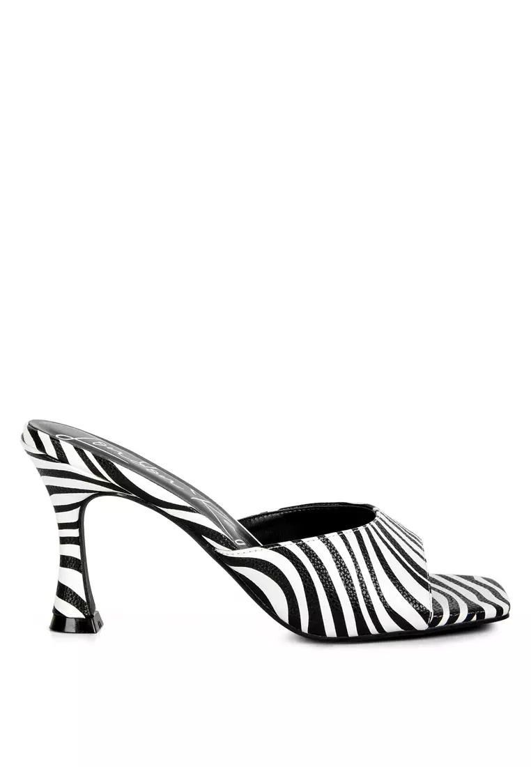 Discount on London Rag  shoes - SKU: Zebra Print Mid Heel Sandals