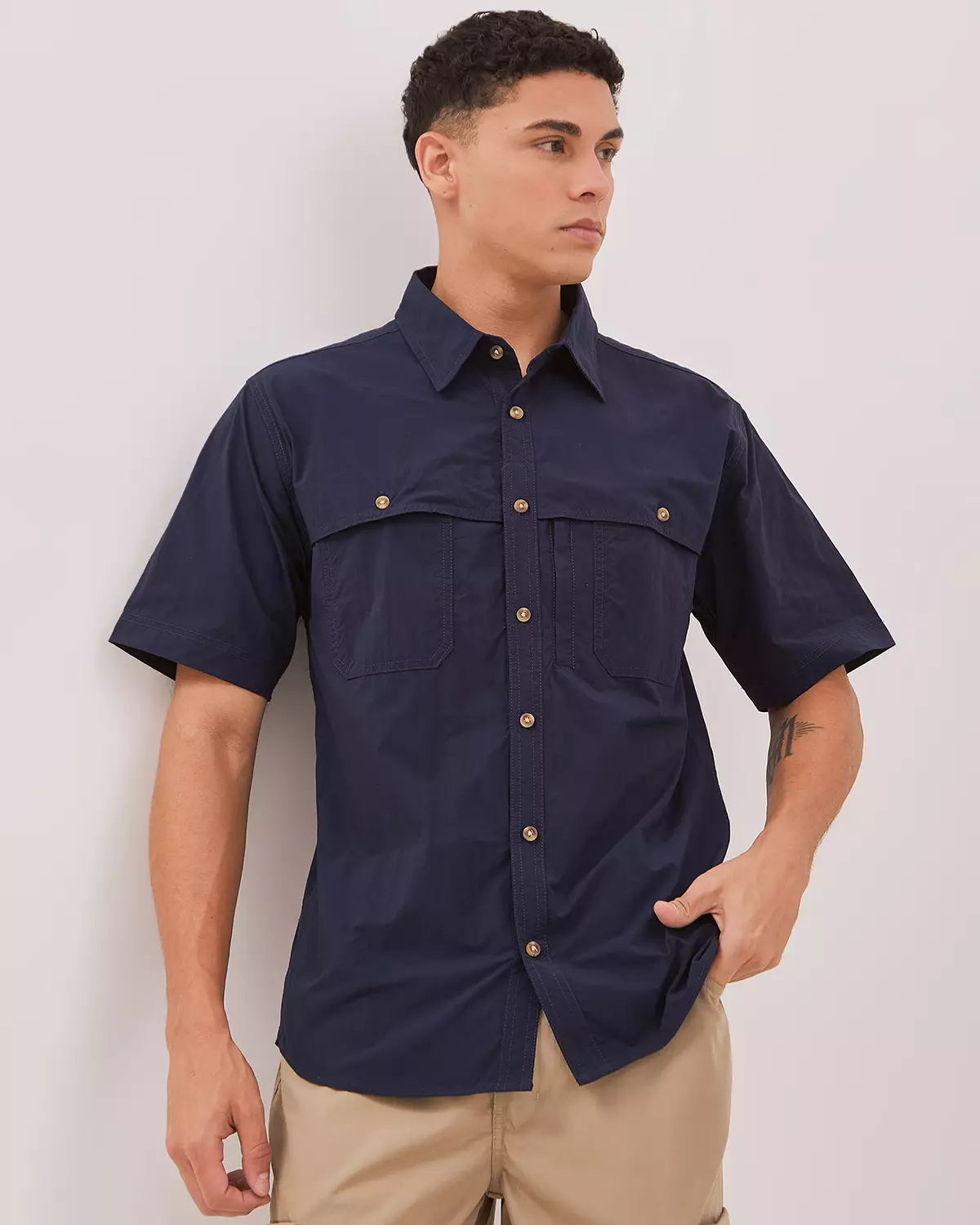 NAVY SHORT SLEEVE SHIRT FOR MEN