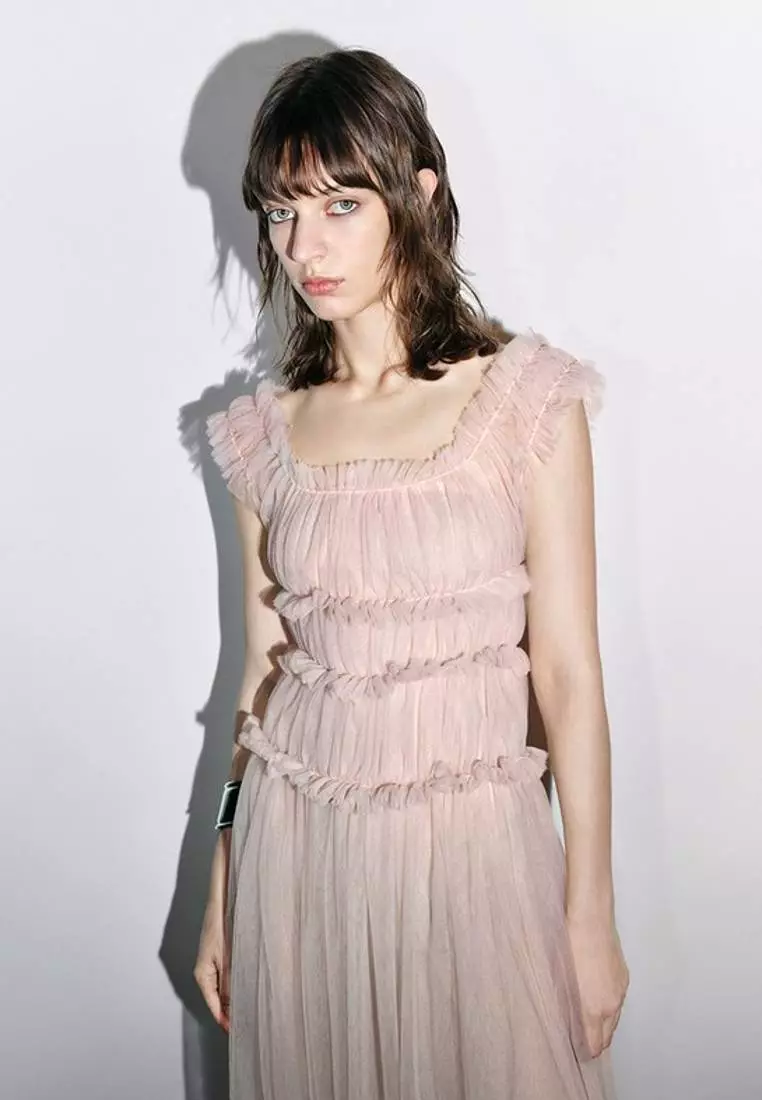 【UR x Caroline Hu联名系列】UR木耳边少女连衣裙UWG730033