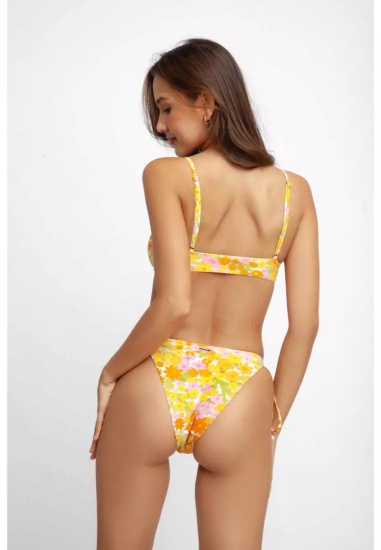 Daniella Side Tie Adjustable Bikini Bottoms / May Flowers