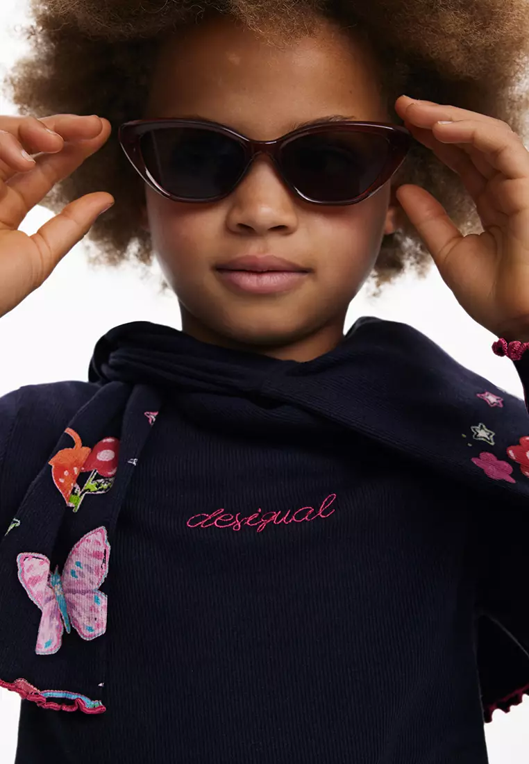 Long sleeve T-shirt with floral logo