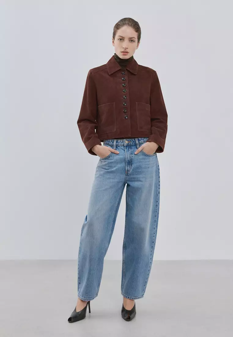 High-Waisted Barrel Jeans