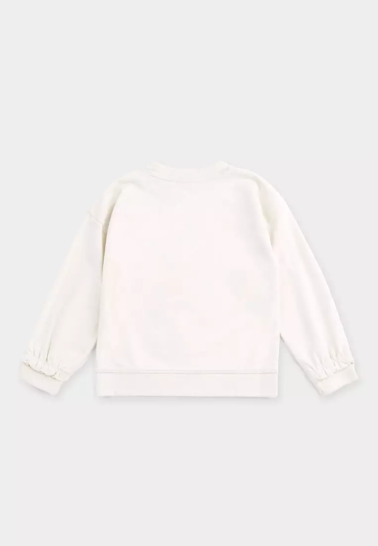 Palace 奶油色串珠圓領套頭衫