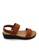 POLO HILL brown POLO HILL Ladies Hook and Loop Single Velcro Strap Sandals 516C7SH6C7313EGS_2