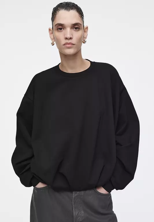 Bubble-Hem Sweatshirt
