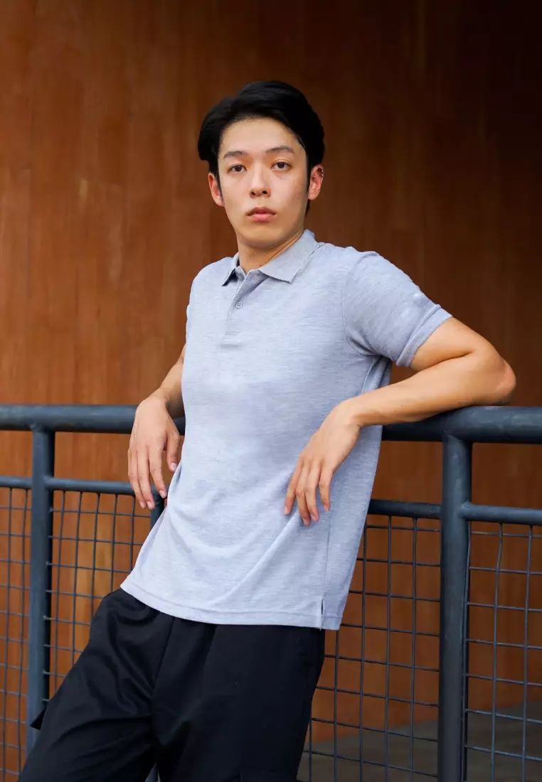 Kale Park Misty Grey / Kaos Polo Pria Lengan Pendek Kerah / Polo Shirt Slim Fit