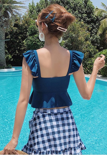 Buy Halo 2pcs Ruffle Checked Bikini  Swimsuit ZALORA  HK