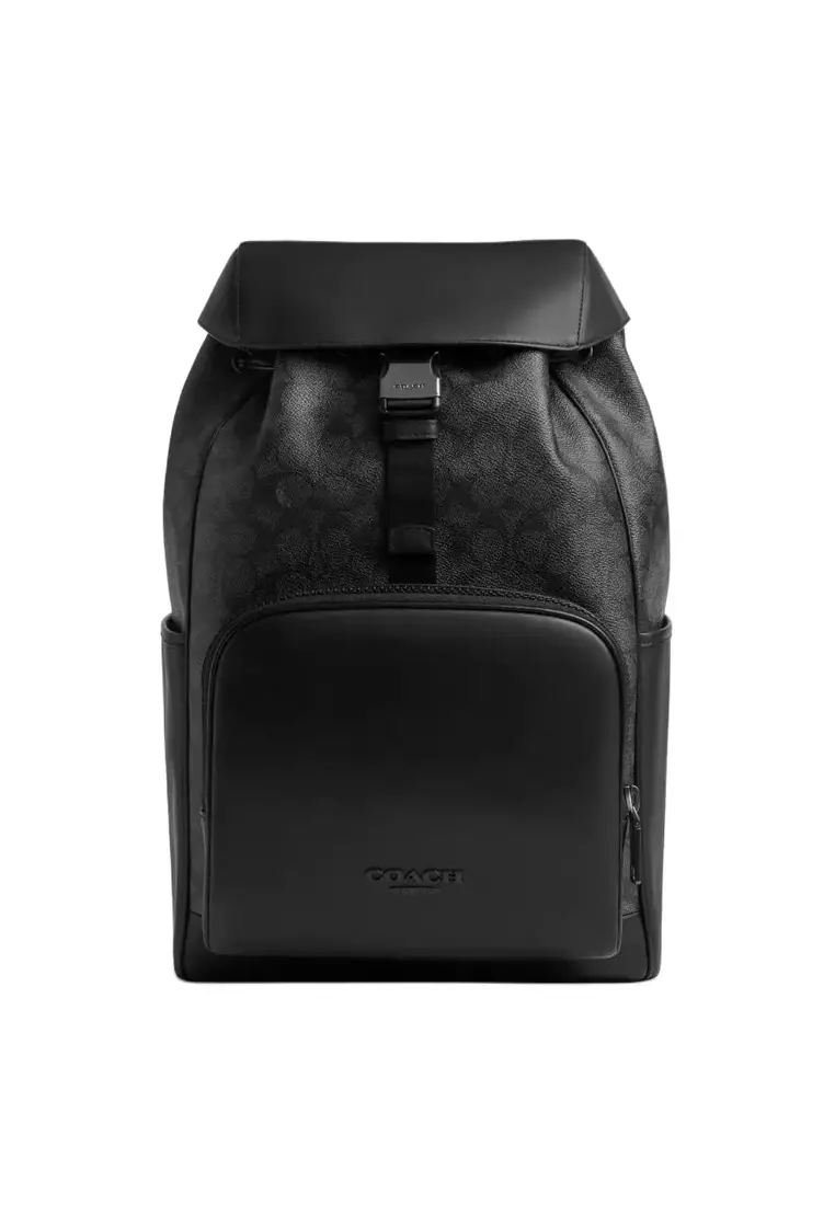 Buy Coach Racer Backpack In Signature Charcoal Black CT707 Online