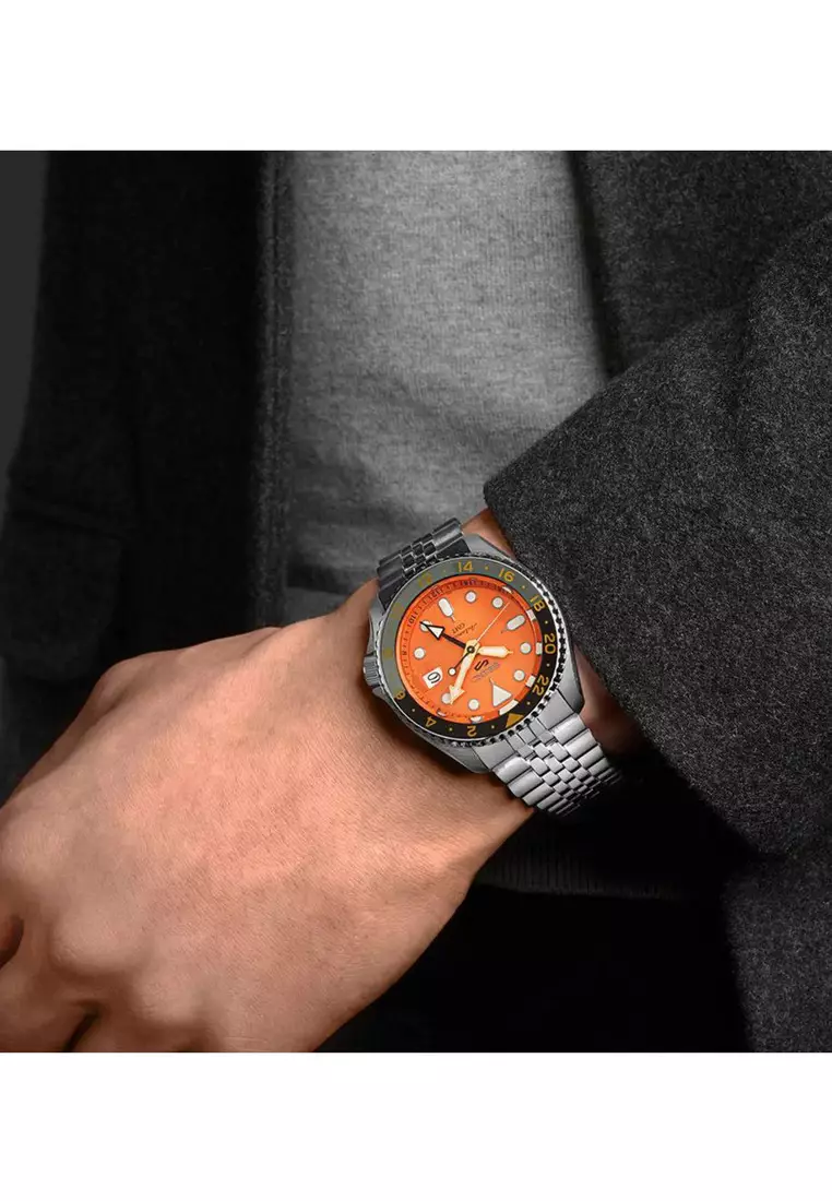 GMT SSK005K1 Automatic Men's Watch | Brown Dial with Silver Stainless Steel Band