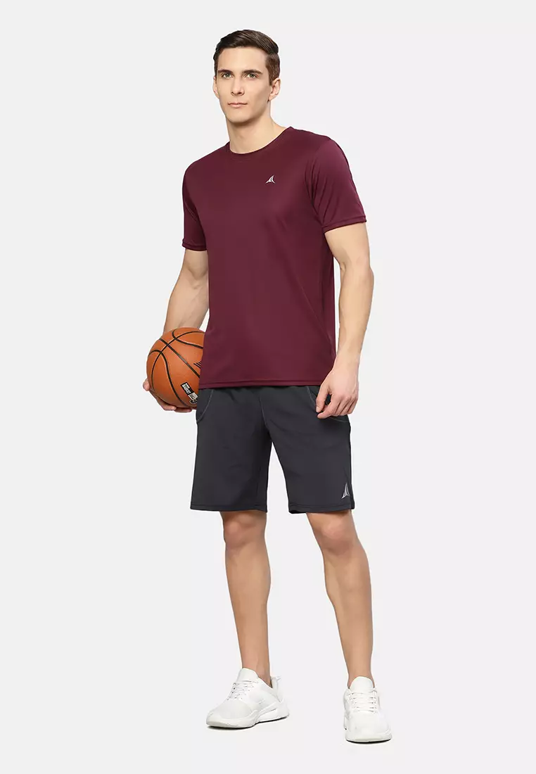 Men's Maroon Essential Sports Running Tee