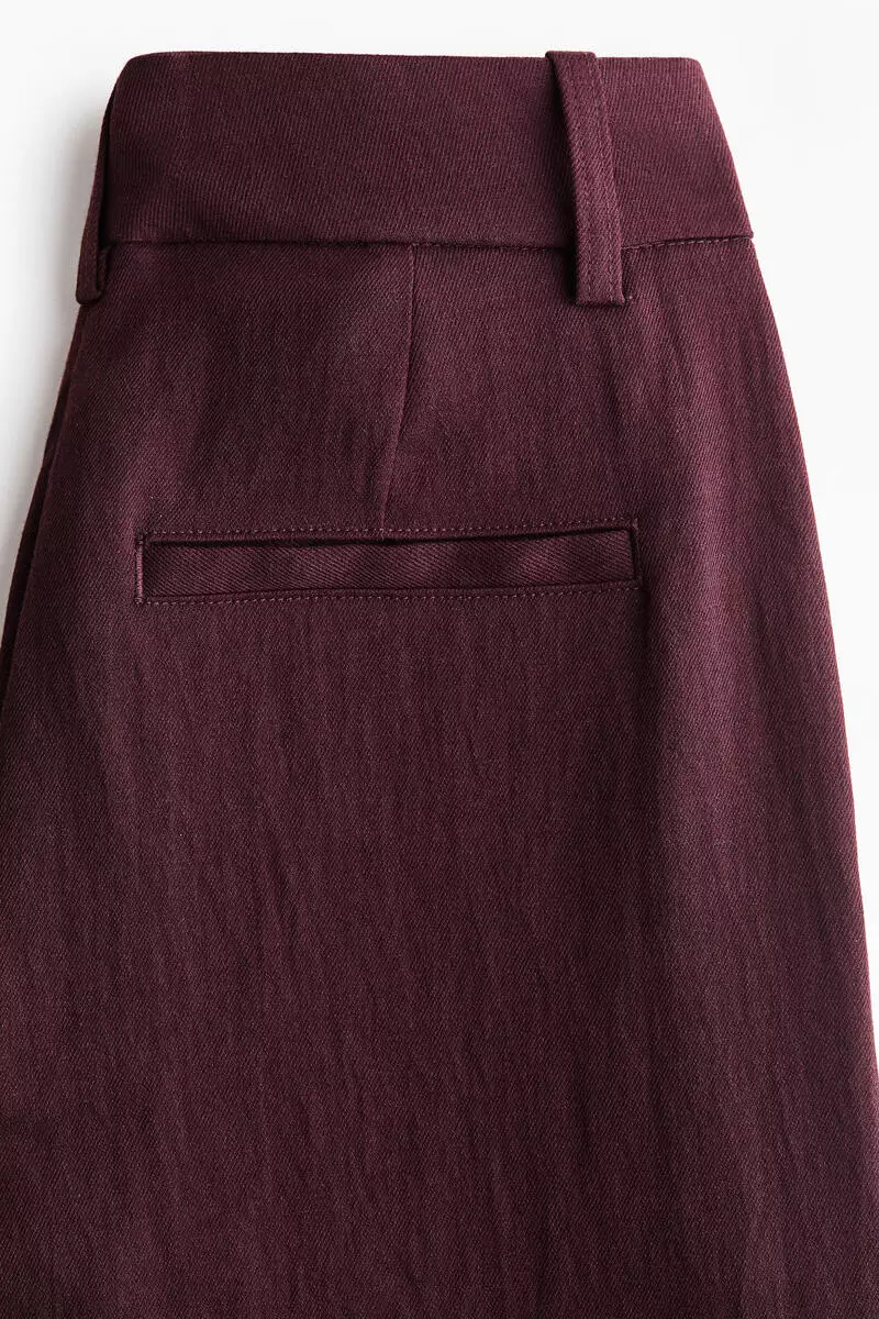 Wide linen-blend trousers