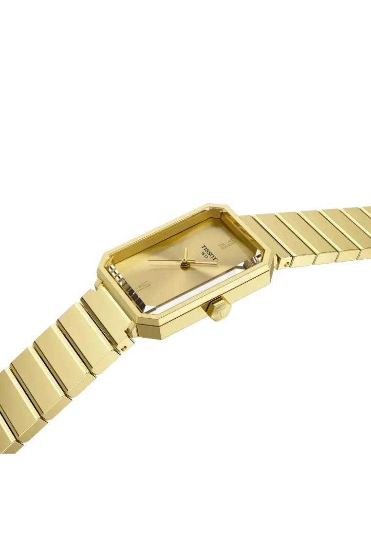 Buy TISSOT Tissot SRV 30mm Rectangular Watch Case Champagne Dial Yellow ...