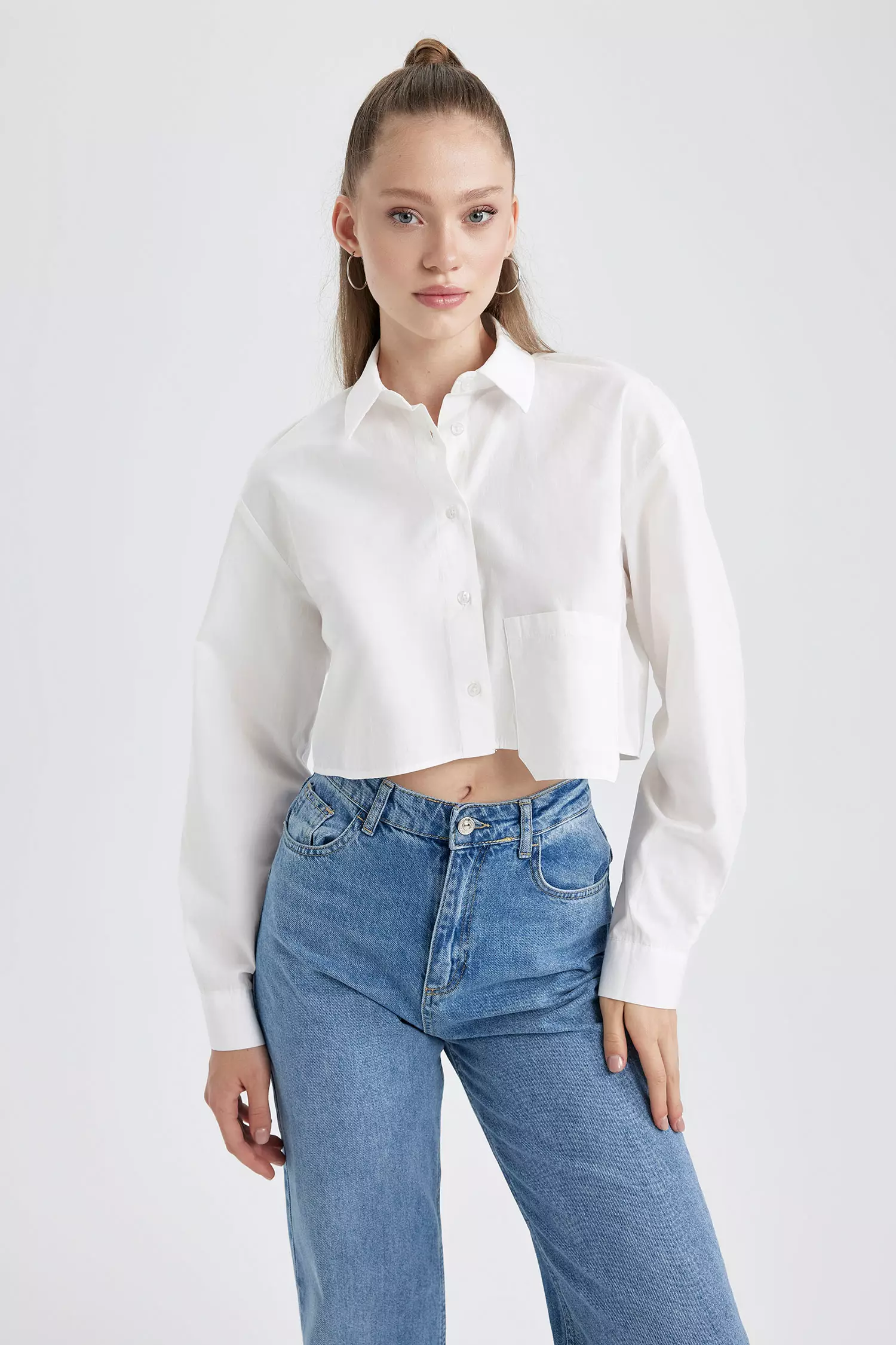 Alissa Cotton Cropped Shirt