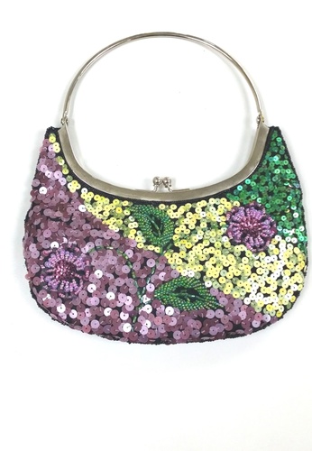 ANNE F black Traditional Floral Sequined Hand Bag AN664AC16WYDHK_1