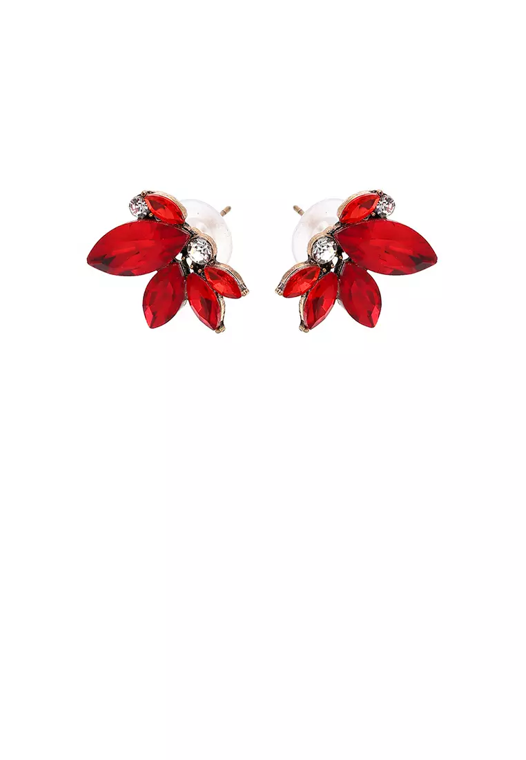 Red best sale flower earrings