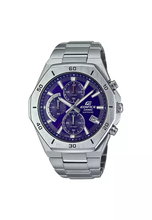 Casio Edifice Blue Dial And Silver Stainless Men Watch EFB-680D-2BVUDF
