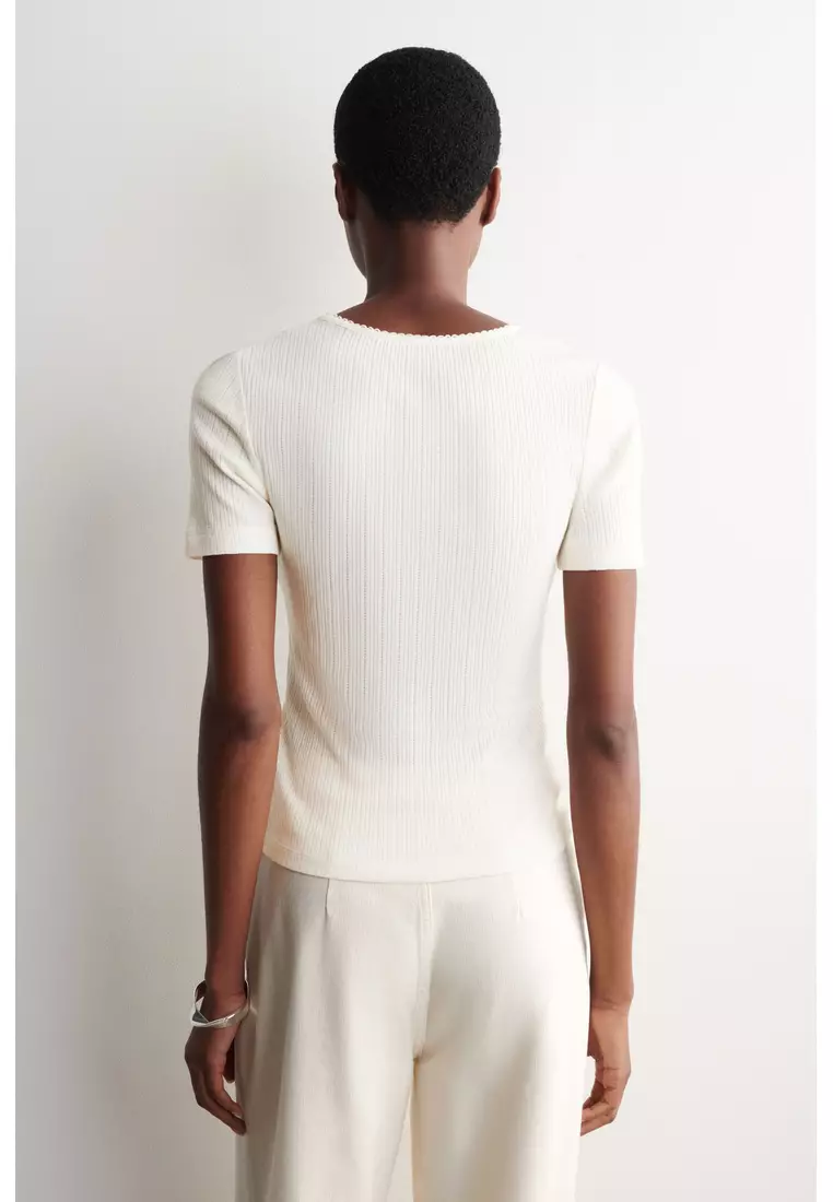 POINTELLE-KNIT T-SHIRT