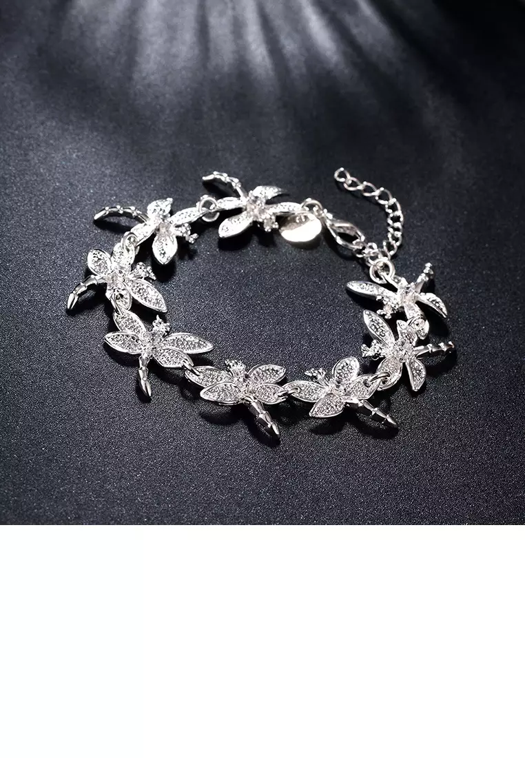 Elegant Dragonfly Bracelet with Austrian Element Crystal
