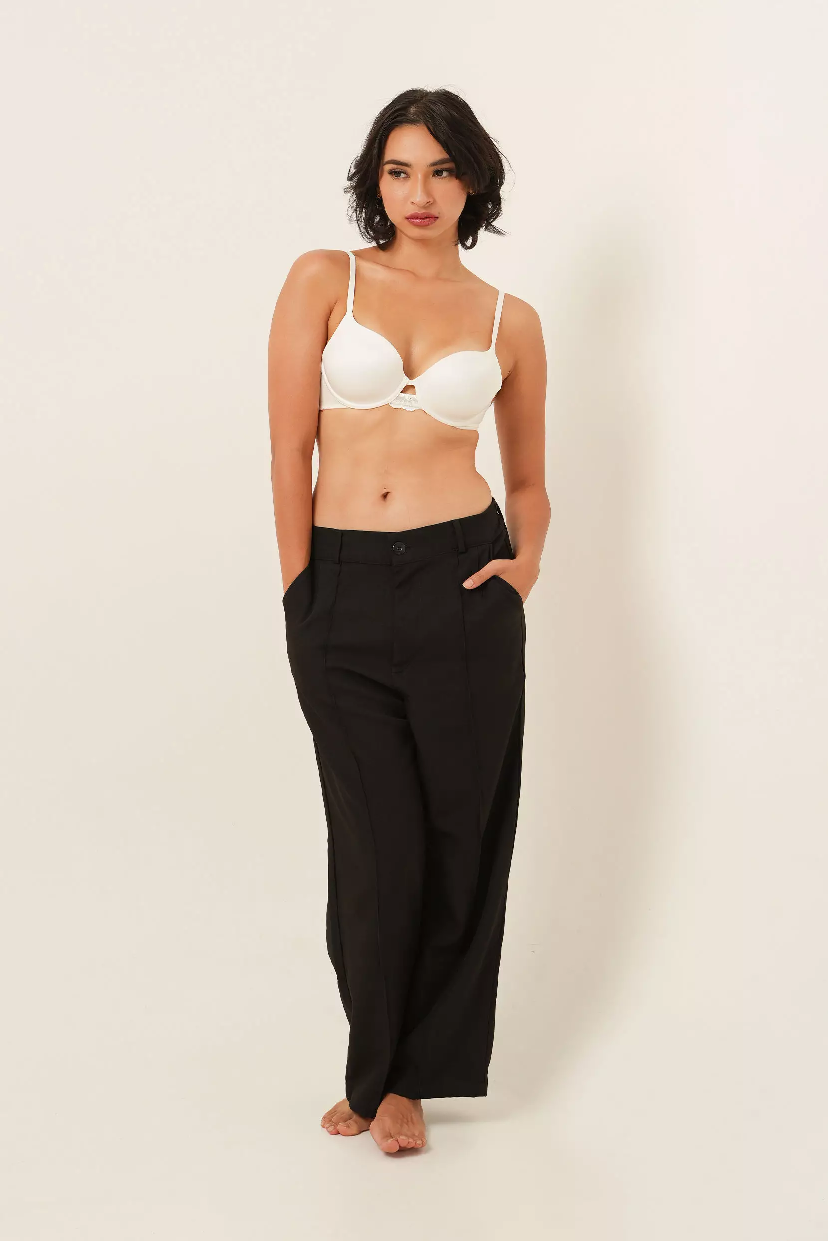 Diana Underwire T-Shirt Satin Bra - White