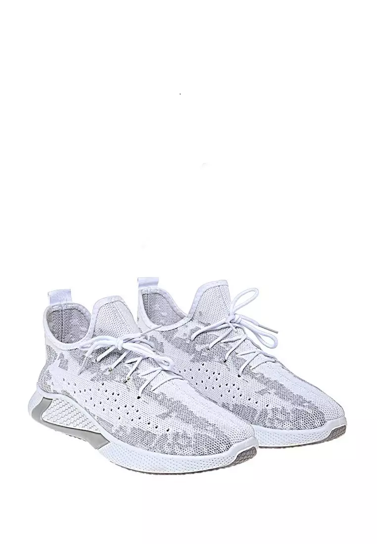 Chayton Sepatu Olahraga Pria Sneakers Abstract Motive Casual Sport Shoes Material Flyknit Mesh ORIGINAL - White