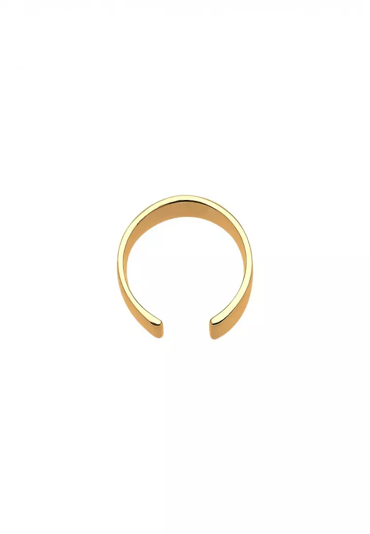 Anting Perhiasan Perak 925 Wanita Ear Cuff Single Gold Plated