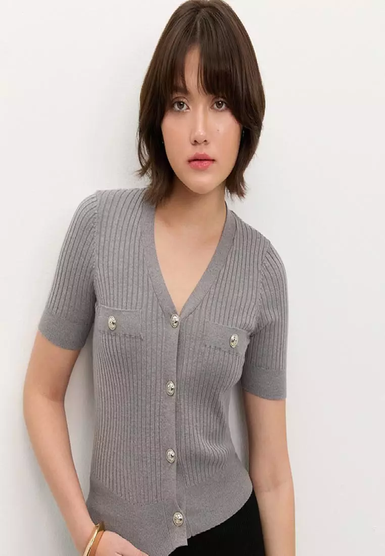 Button-Up Knit Top
