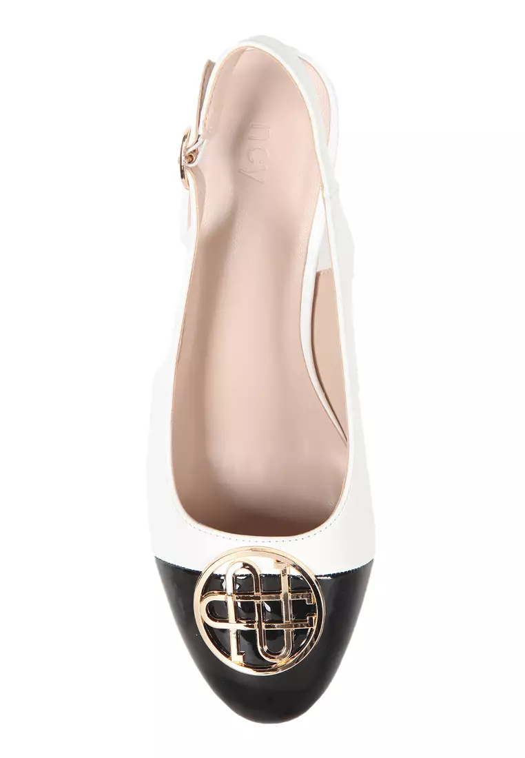 JULIET J21114 - 6 SLINGBACK HEELS WHITE