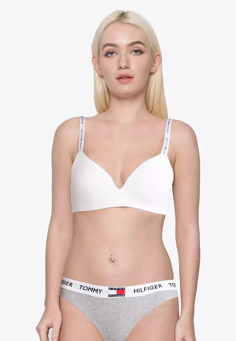 Buy Tommy Hilfiger Lightly Lined Triangle Bra in White 2024 Online