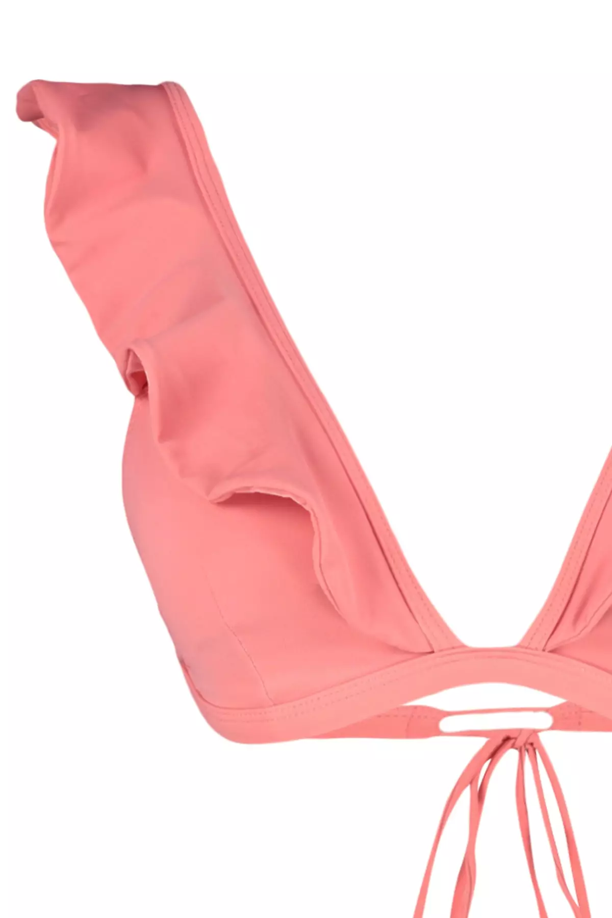 Buy Trendyol Pink Triangle Ruffle Bikini Top Online ZALORA Malaysia