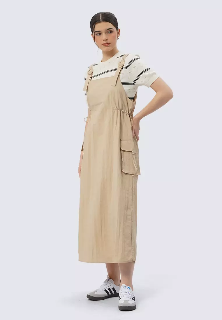 Overall Midi Dress TAUPE