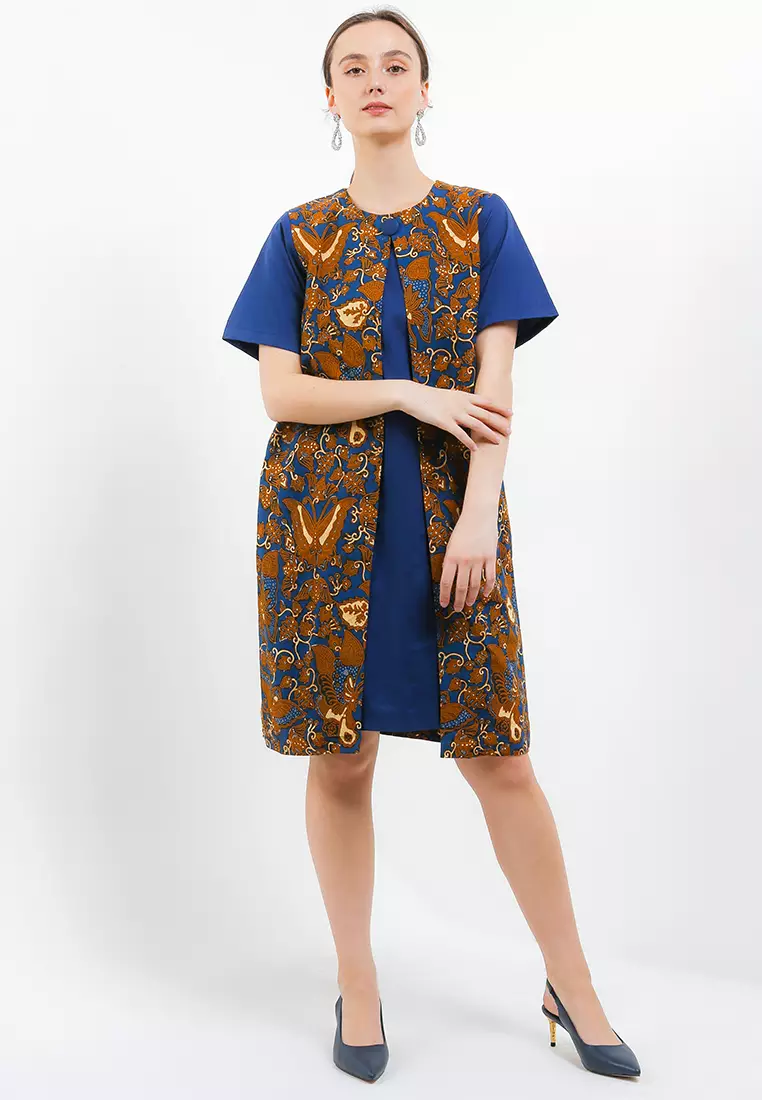 Adina Dress L. Pendek Batik Katun Genes Semi Tulis