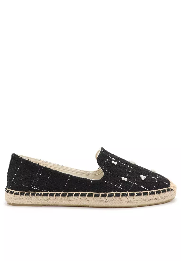 Discount on Twenty Eight Shoes  shoes - SKU: Pearl Decoration Embroidery Mesh Espadrilles HB2024070809