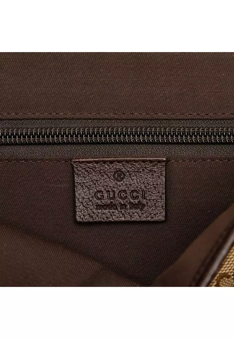 Pre-Loved Gucci Gg Canvas Web Flap Messenger Bag