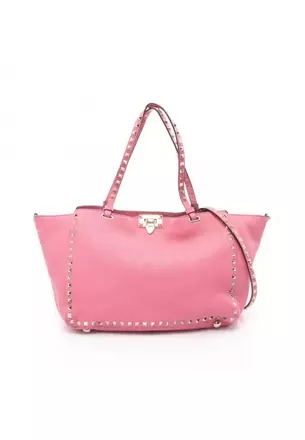 VALENTINO　ピンク トートバッグ Valentino Garavani Shoulder Bags Women Leather Pink/Quartz | B