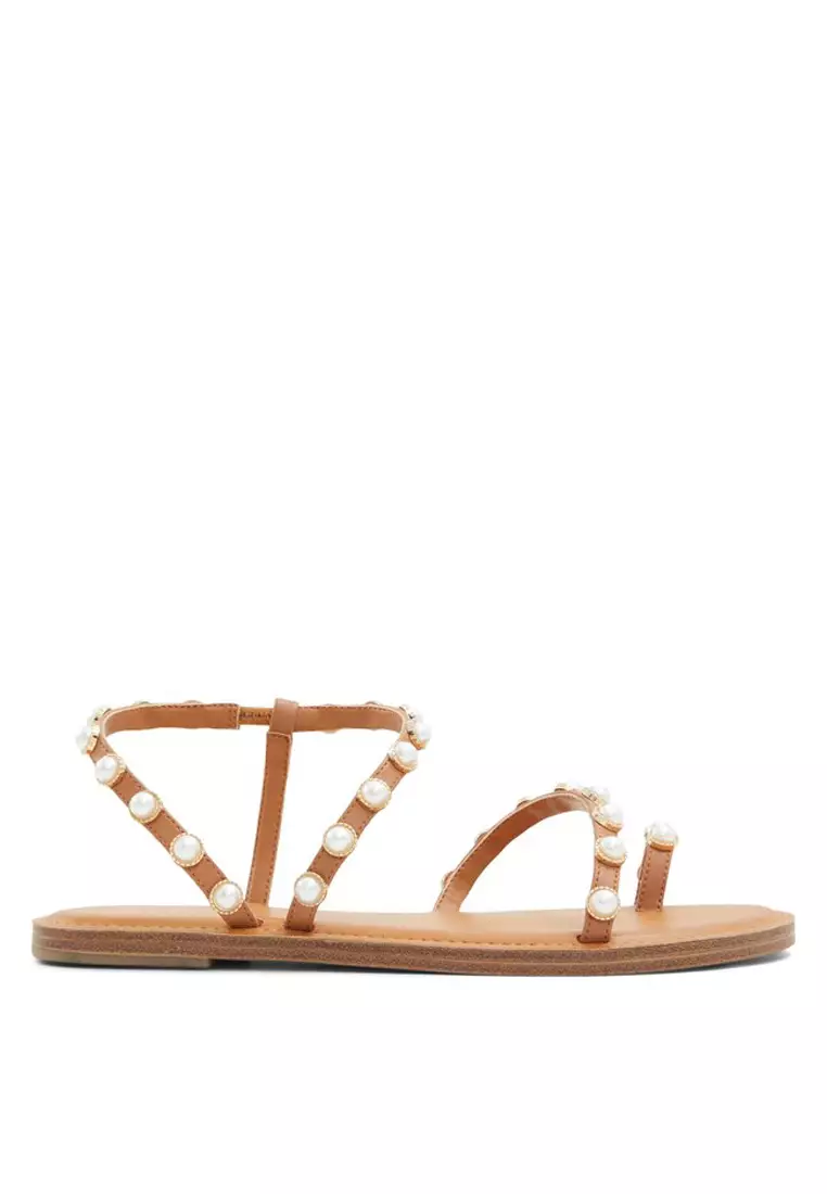 Strappy pearl sandals deals