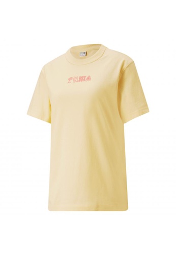 puma yellow Downtown Relaxed Graphic Women's Tee D2095AA451BEDBGS_1