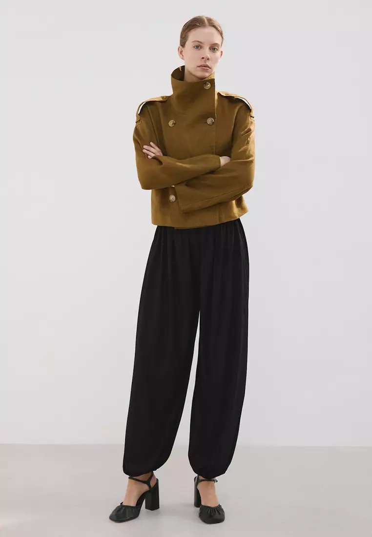 Mid-Rise Harem Pants