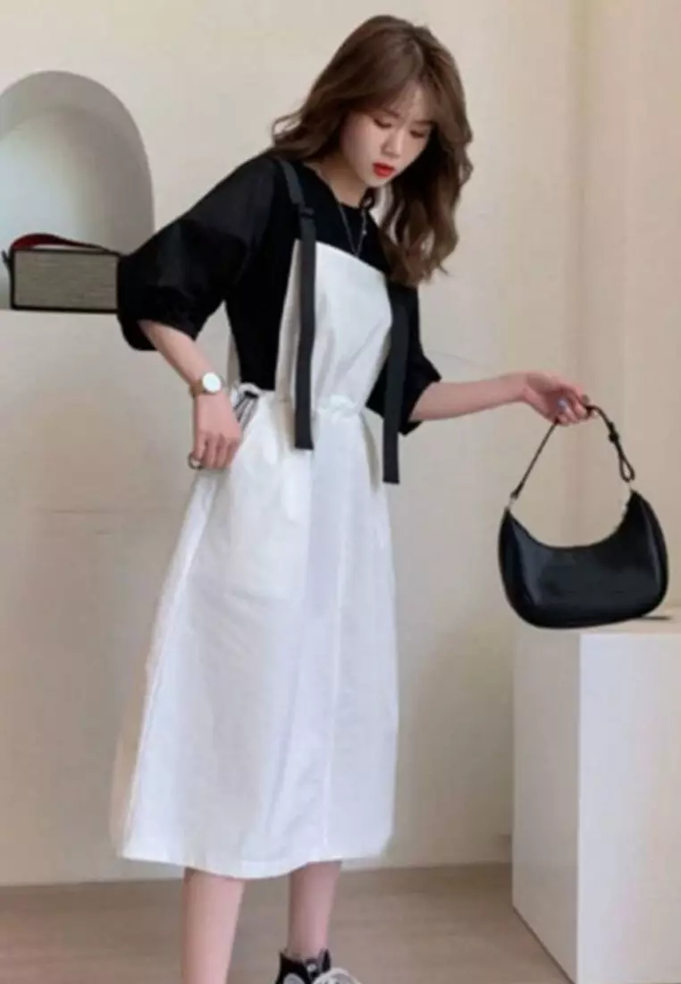 Causal style One Piece Dress with T shirt  Suit A22033110W