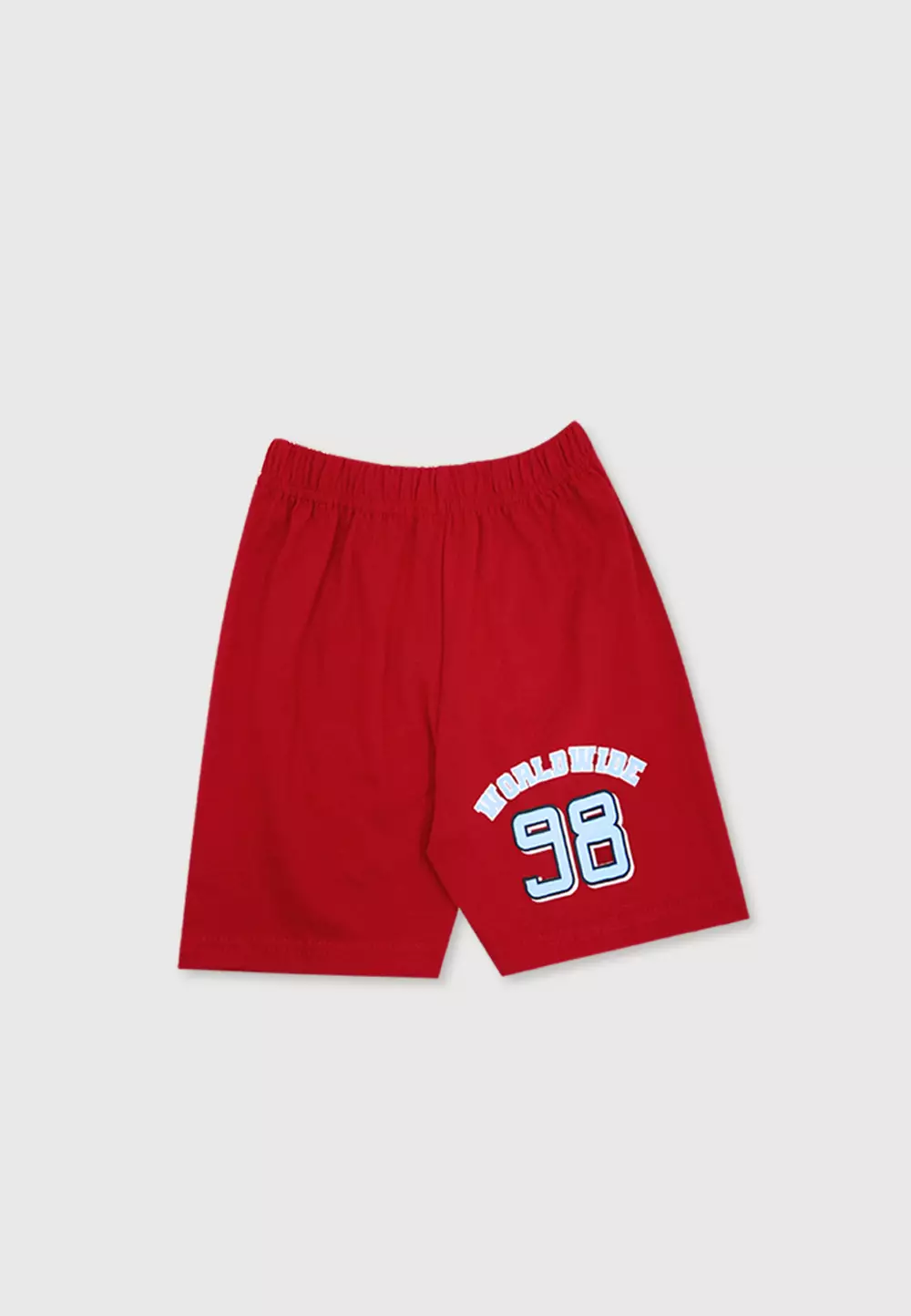 Wakakids Setelan Anak Laki Laki Baju Singlet Usia 6 Bulan Hingga 5 Tahun Set Celana Kaos Motif Worldwide 98 4082 Merah