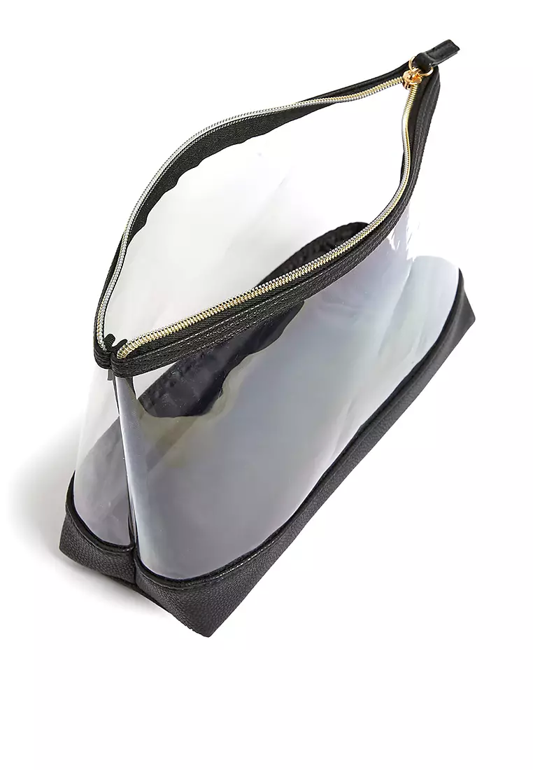 3 Piece Clear Makeup Bag Set