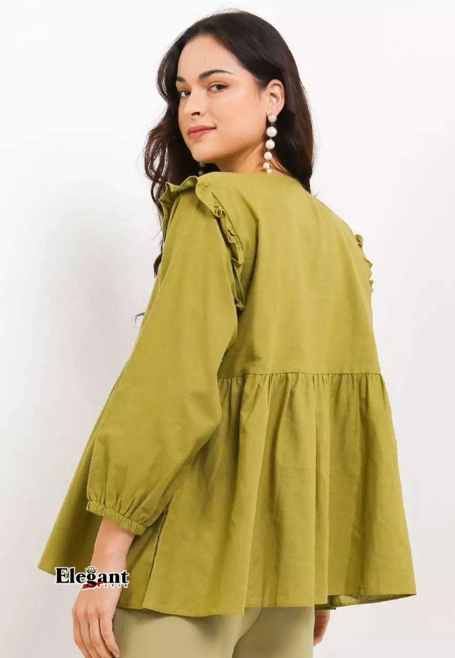 Alesha Blouse Oversize Hijau Avocado