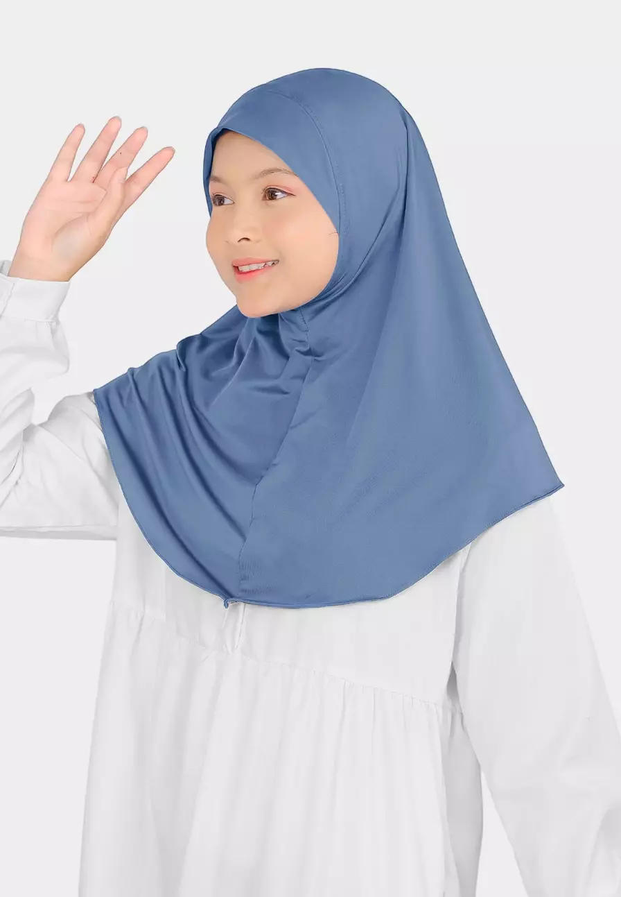 Cotton Bee - Atiyah Bergo Anak | Hijab Instan Anak - Blue Ocean - L