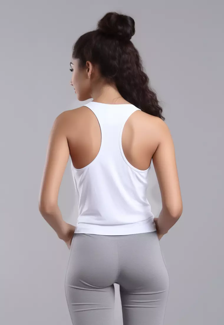 LSC05 kaos tank top gym UAT instacool "heavy lifter" putih