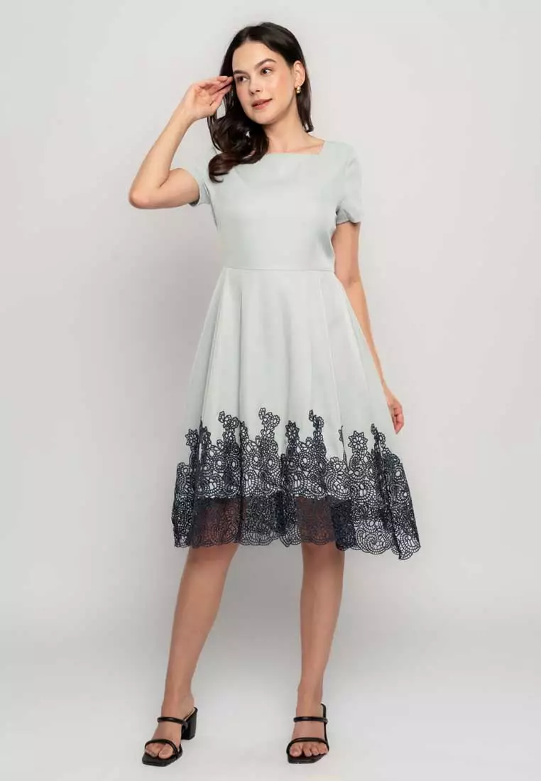 Natalie A-line Dress with Lace